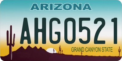 AZ license plate AHG0521