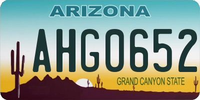 AZ license plate AHG0652