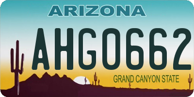 AZ license plate AHG0662