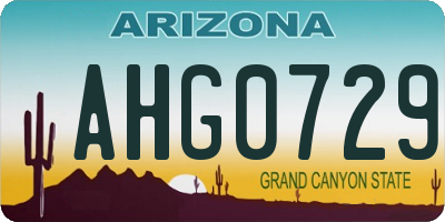 AZ license plate AHG0729