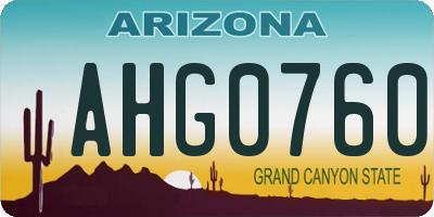 AZ license plate AHG0760