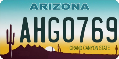 AZ license plate AHG0769