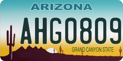 AZ license plate AHG0809