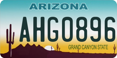 AZ license plate AHG0896