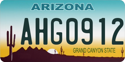 AZ license plate AHG0912