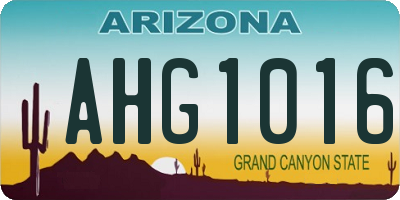 AZ license plate AHG1016