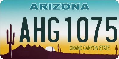 AZ license plate AHG1075