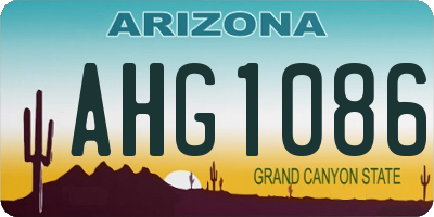 AZ license plate AHG1086