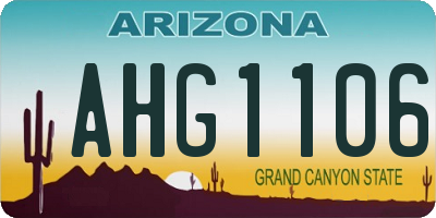 AZ license plate AHG1106