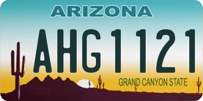 AZ license plate AHG1121