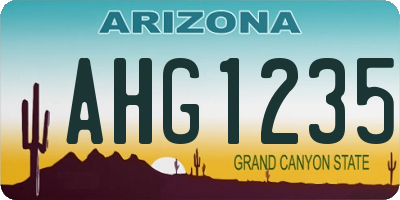 AZ license plate AHG1235