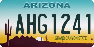 AZ license plate AHG1241