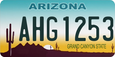 AZ license plate AHG1253