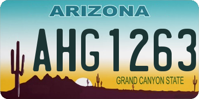AZ license plate AHG1263