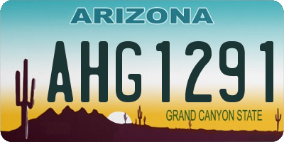 AZ license plate AHG1291