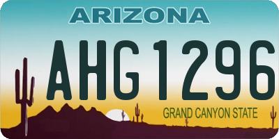 AZ license plate AHG1296
