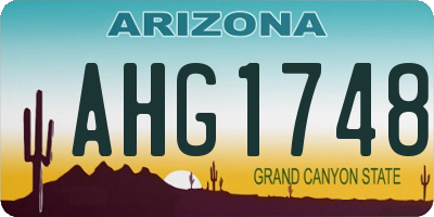 AZ license plate AHG1748