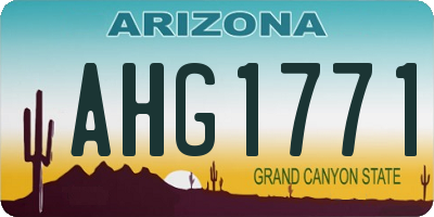AZ license plate AHG1771