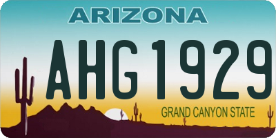 AZ license plate AHG1929