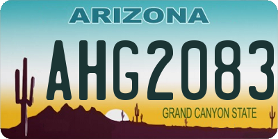 AZ license plate AHG2083