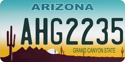 AZ license plate AHG2235