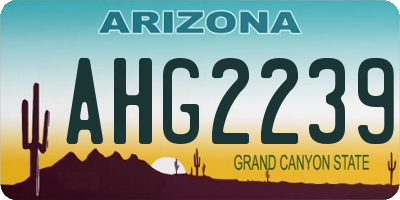 AZ license plate AHG2239