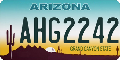AZ license plate AHG2242