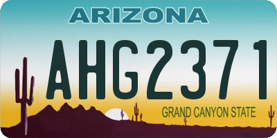 AZ license plate AHG2371