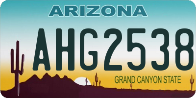 AZ license plate AHG2538