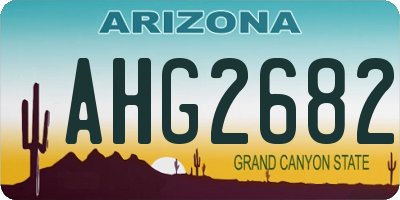 AZ license plate AHG2682
