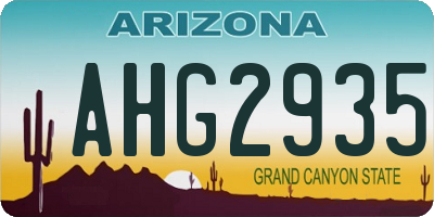 AZ license plate AHG2935