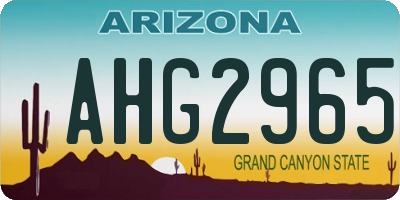 AZ license plate AHG2965