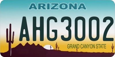 AZ license plate AHG3002