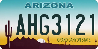 AZ license plate AHG3121