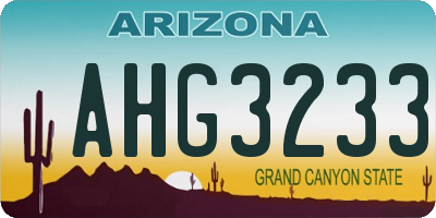 AZ license plate AHG3233