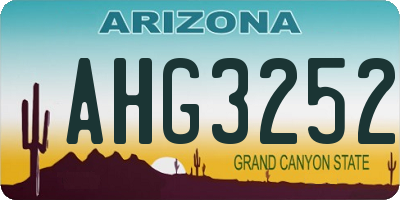 AZ license plate AHG3252