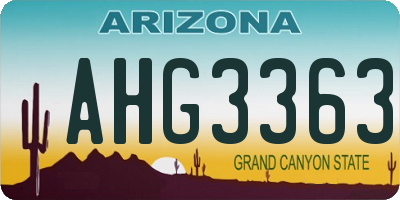 AZ license plate AHG3363
