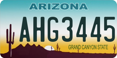 AZ license plate AHG3445