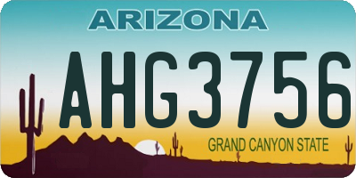 AZ license plate AHG3756