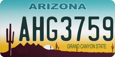 AZ license plate AHG3759