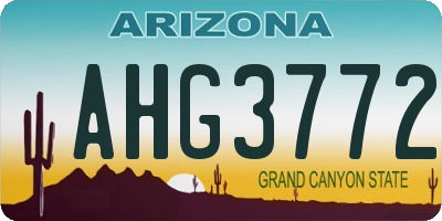 AZ license plate AHG3772