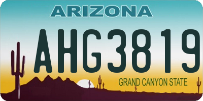 AZ license plate AHG3819