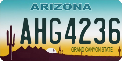 AZ license plate AHG4236