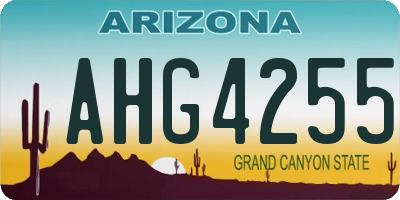 AZ license plate AHG4255