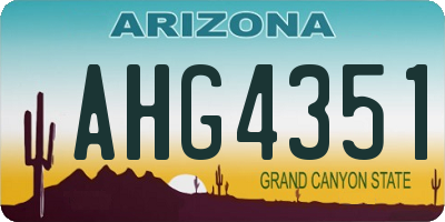 AZ license plate AHG4351