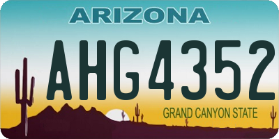 AZ license plate AHG4352
