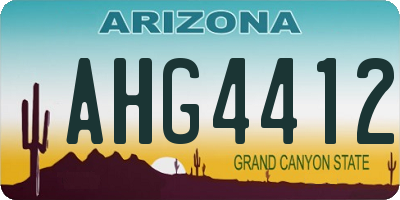 AZ license plate AHG4412