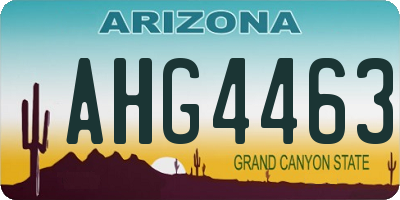 AZ license plate AHG4463