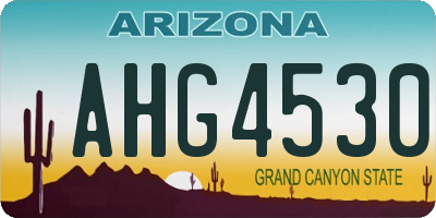 AZ license plate AHG4530