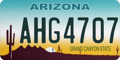 AZ license plate AHG4707